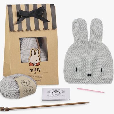 Miffy Hat Knitting Kit - Dove Grey