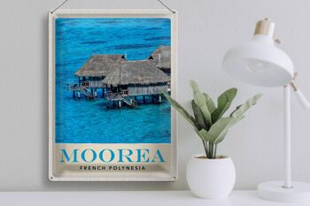Panneau en étain voyage 30x40cm, île de Moorea, plage de vacances du pacifique sud 3