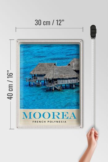 Panneau en étain voyage 30x40cm, île de Moorea, plage de vacances du pacifique sud 4