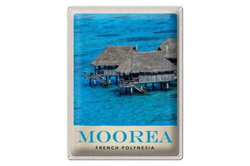 Blechschild Reise 30x40cm Moorea Insel Süd-Pazifik Urlaub Strand