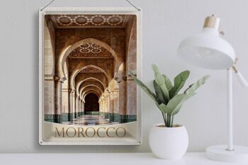 Panneau de voyage en étain, 30x40cm, maroc, afrique, médina, mosquée, couloir 3