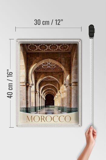 Panneau de voyage en étain, 30x40cm, maroc, afrique, médina, mosquée, couloir 4