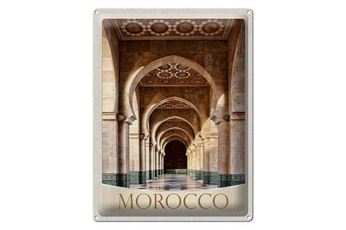 Blechschild Reise 30x40cm Marokko Afrika Medina Moschee Flur