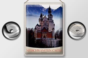 Plaque en tôle voyage 30x40cm Château de Neuschwanstein Allemagne 2