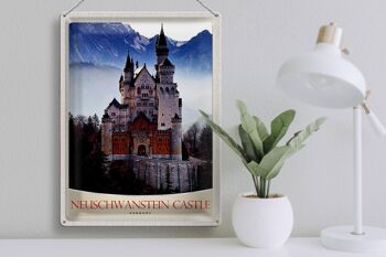 Plaque en tôle voyage 30x40cm Château de Neuschwanstein Allemagne 3