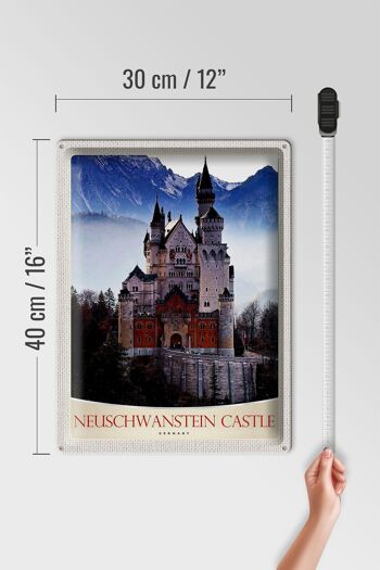 Plaque en tôle voyage 30x40cm Château de Neuschwanstein Allemagne 4