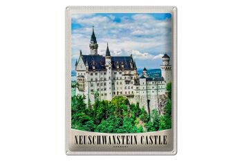 Panneau en étain voyage 30x40cm, Architecture du château de Neuschwanstein 1