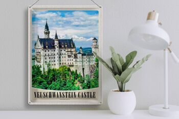Panneau en étain voyage 30x40cm, Architecture du château de Neuschwanstein 3