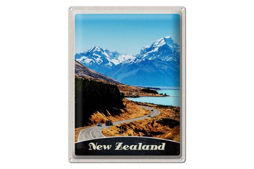 Blechschild Reise 30x40cm Neuseeland Europa Stadt Urlaub Gebirge