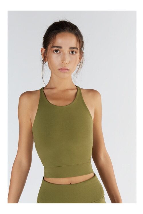 T1220-13 | Damen Crop Top - Olive