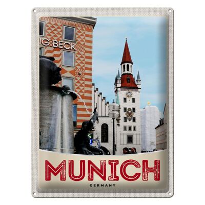 Cartel de chapa Travel 30x40cm Múnich Vista Arquitectura Ciudad