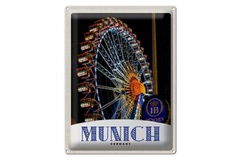Plaque en tôle voyage 30x40cm Munich Oktoberfest grande roue foire 1