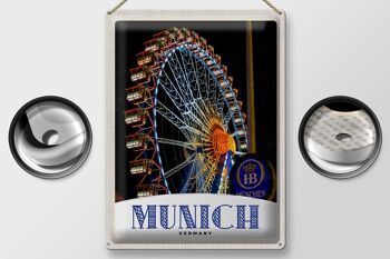 Plaque en tôle voyage 30x40cm Munich Oktoberfest grande roue foire 2
