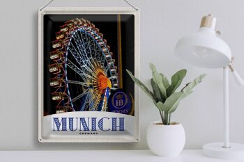 Plaque en tôle voyage 30x40cm Munich Oktoberfest grande roue foire 3