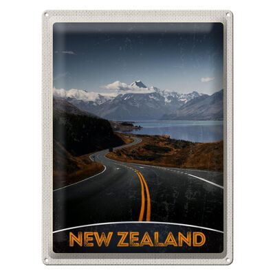 Cartel de chapa de viaje, 30x40cm, Nueva Zelanda, Sea Road, naturaleza, vacaciones
