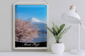 Signe en étain voyage 30x40cm, Mont Fuji, japon, asie, arbre de montagnes 3