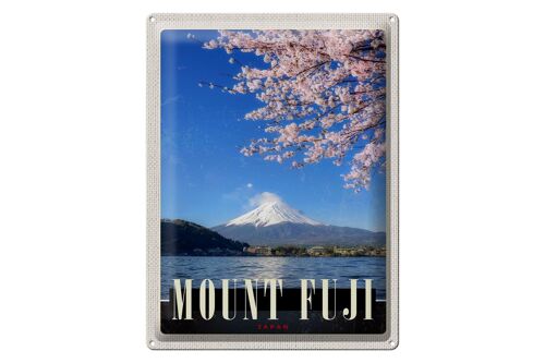 Blechschild Reise 30x40cm Mont Fuji Japan Asien Meer Natur