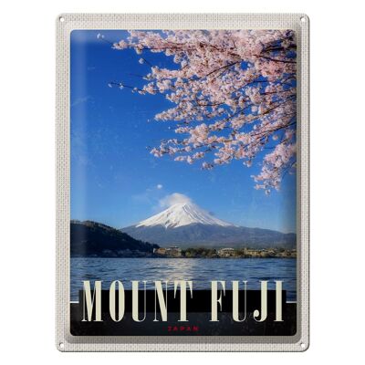 Blechschild Reise 30x40cm Mont Fuji Japan Asien Meer Natur
