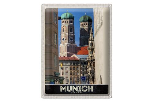 Blechschild Reise 30x40cm München Stadt Mittelalter Architektur