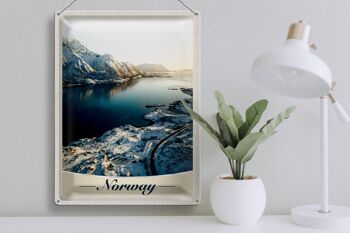 Panneau en étain voyage 30x40cm, Norvège, hiver, neige, vacances en mer 3