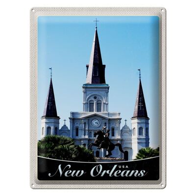 Blechschild Reise 30x40cm New Orleans USA Amerika Kirche Urlaub