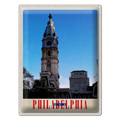 Cartel de chapa de viaje, 30x40cm, Filadelfia, EE. UU., América, arquitectura