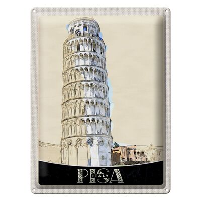 Targa in metallo da viaggio 30x40 cm Pisa Italia Architettura della Torre Pendente