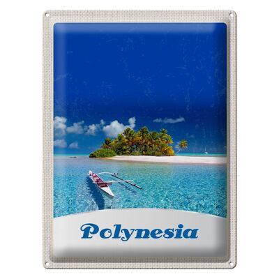 Blechschild Reise 30x40cm Polynesien Trauminsel Australien Boot