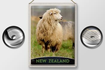 Signe en étain voyage 30x40cm, nouvelle-zélande Europe mouton prairie Nature 2