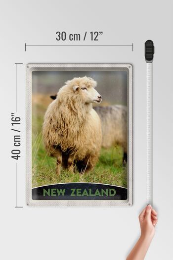 Signe en étain voyage 30x40cm, nouvelle-zélande Europe mouton prairie Nature 4