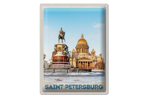 Blechschild Reise 30x40cm Saint Petersburg Russland Skulptur