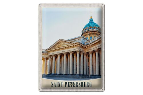 Blechschild Reise 30x40cm Saint Petersburg Russland Kirche