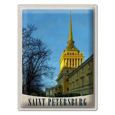 Blechschild Reise 30x40cm Saint Petersburg Kirche Architektur