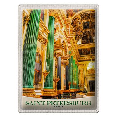 Blechschild Reise 30x40cm Saint Petersburg Kirche von innen