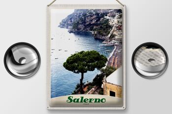 Panneau en étain voyage 30x40cm, Salerne, italie, mer, plage, bateau solaire 2