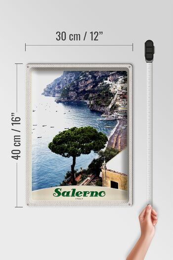 Panneau en étain voyage 30x40cm, Salerne, italie, mer, plage, bateau solaire 4
