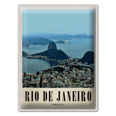 Targa in metallo da viaggio 30x40 cm Rio de Janeiro Brasile America Città