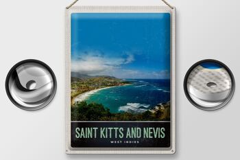 Signe en étain voyage 30x40cm, vacances à Saint-Kitts-et-Nevis en Amérique 2