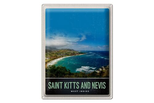 Blechschild Reise 30x40cm Saint Kitts and Nevis Amerika Urlaub