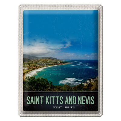 Targa in metallo da viaggio 30x40 cm Saint Kitts e Nevis America Vacation