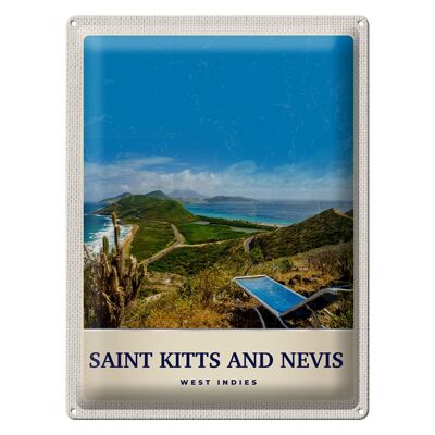Targa in metallo da viaggio 30x40 cm Saint Kitts e Nevis America Island
