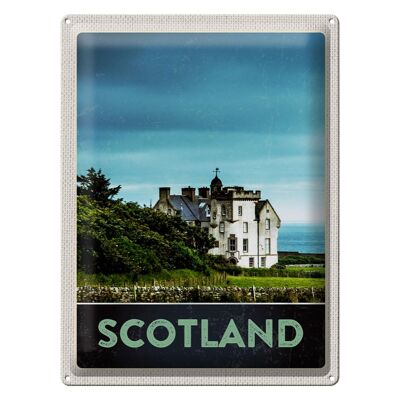 Blechschild Reise 30x40cm Schottland Europa weißes Herrenhaus