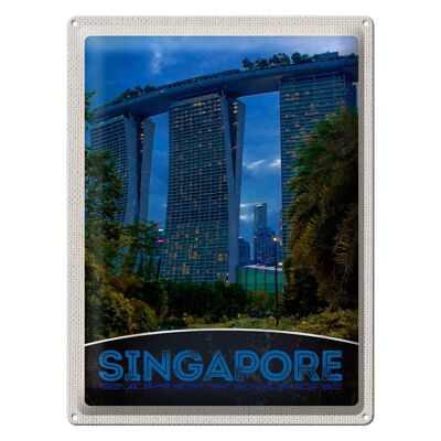 Targa in metallo da viaggio 30x40 cm Singapore Asia Architettura Grattacielo