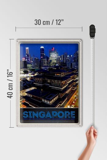 Signe en étain voyage 30x40cm, ville de singapour, asie, gratte-ciel inde 4