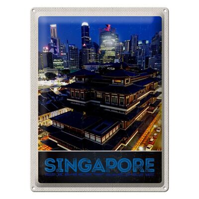 Blechschild Reise 30x40cm Singapur Stadt Asien Hochhaus Indien