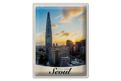Blechschild Reise 30x40cm Seoul Süd Korea Architektur Stadt