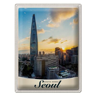 Cartel de chapa Travel 30x40cm Seúl Corea del Sur Arquitectura Ciudad