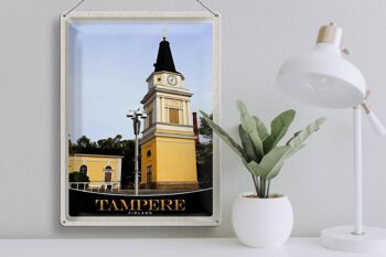 Panneau de voyage en étain 30x40cm, Architecture d'église de Tampere finlande 3