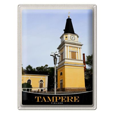 Cartel de chapa de viaje 30x40cm Arquitectura de la iglesia de Tampere Finlandia