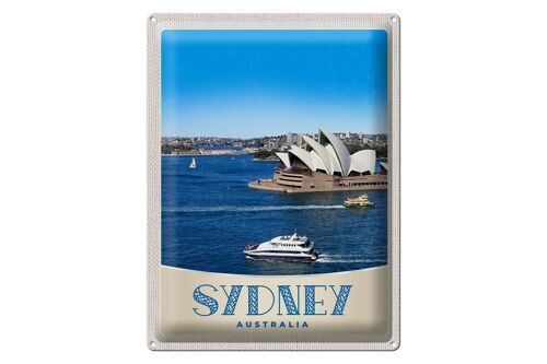 Blechschild Reise 30x40cm Sydney Australien Meer Schiff Yacht